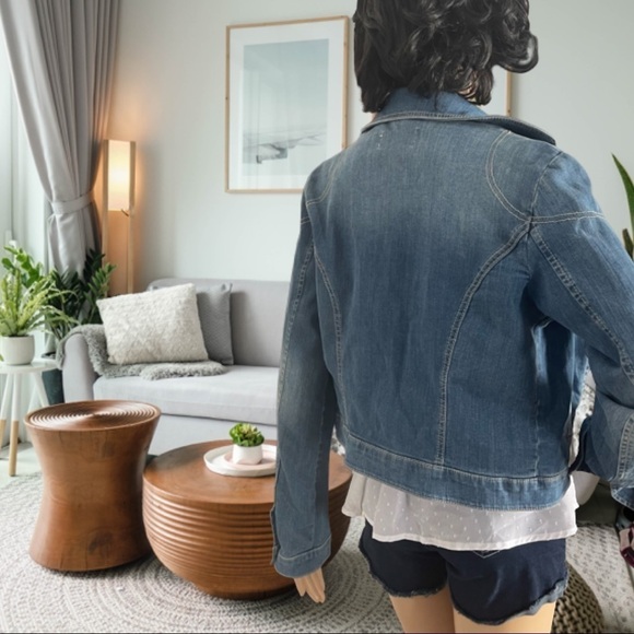 Asymmetrical Cropped Jean Jacket MNG by Mango - Picture 5 of 14